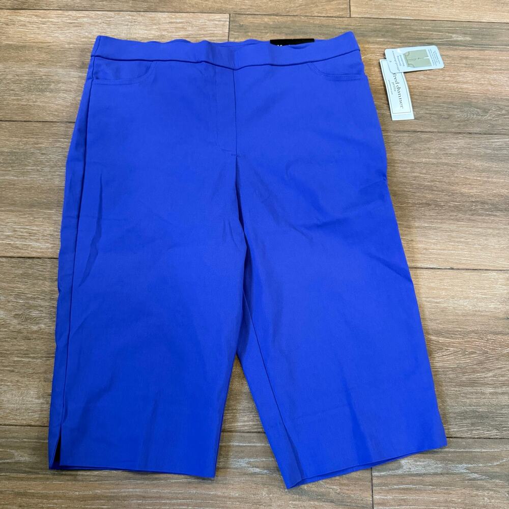 Alfred Dunner Petite Women's 500purple Capri Elastic Waist Pants Size 16P